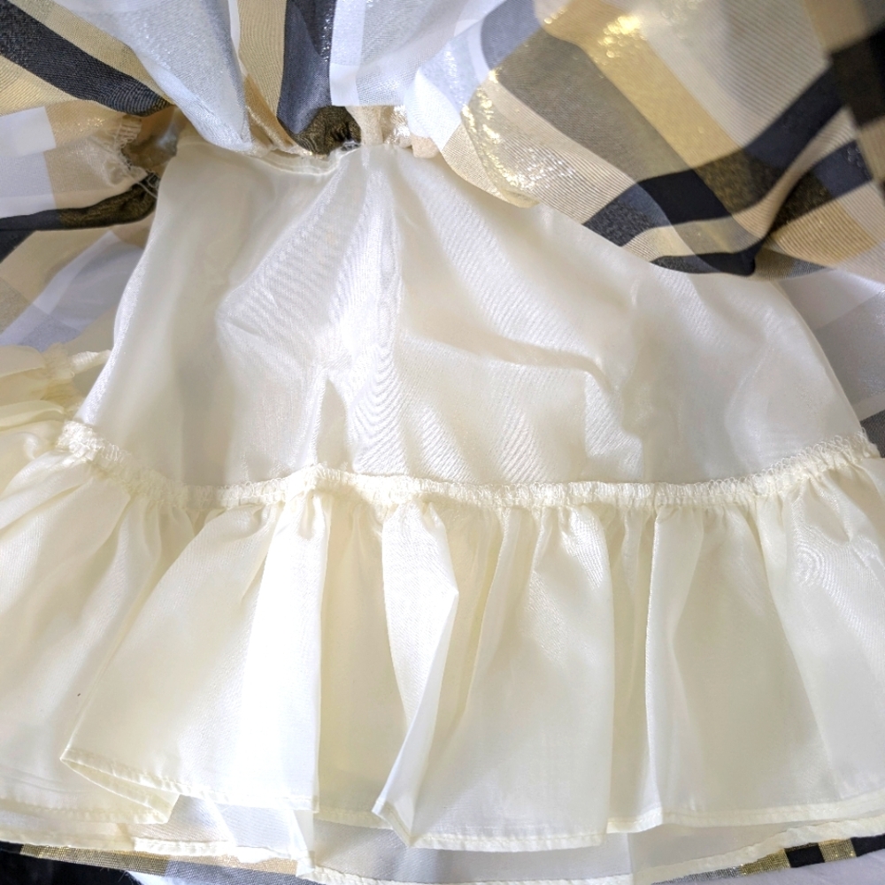 IRIS & IVY Girls 18 Month Metallic Plaid Taffeta Christmas Bow Dress - Picture 8 of 9